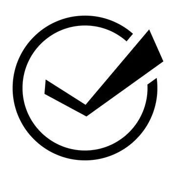 Check mark icon. Circle tick approved modern symbol.  Stock Illustration