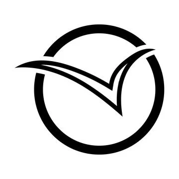 Check mark icon. Circle tick approved modern symbol.  Stock Illustration