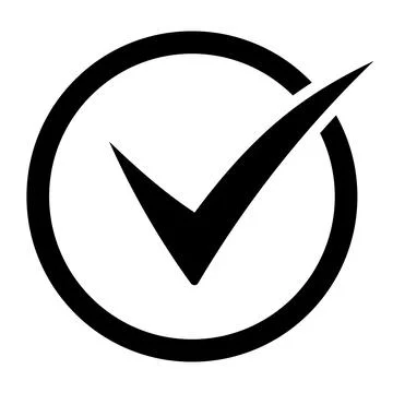 Check mark icon. Circle tick approved modern symbol.  Stock Illustration