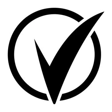 Check mark icon. Circle tick approved modern symbol.  Stock Illustration