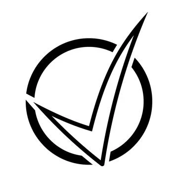 Check mark icon. Circle tick approved modern symbol.  Stock Illustration