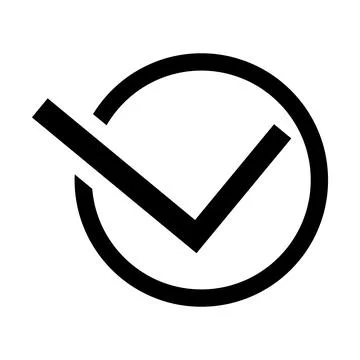 Check mark icon. Circle tick approved modern symbol.  Stock Illustration