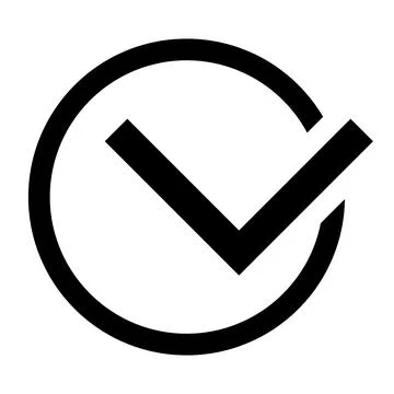 Check mark icon. Circle tick approved modern symbol.  Stock Illustration