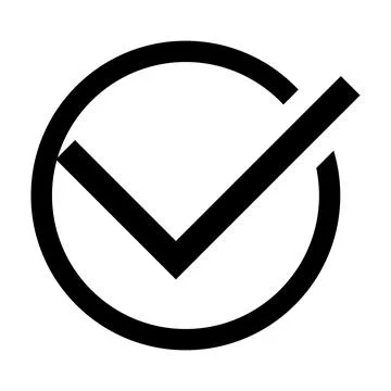 Check mark icon. Circle tick approved modern symbol.  Stock Illustration