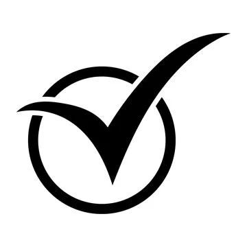 Check mark icon. Circle tick approved modern symbol.  Stock Illustration