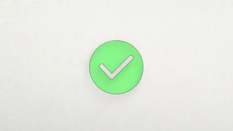 Check mark icon with color drawing effect. Doodle animation. 4K Stock Footage 185582703