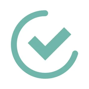 Check mark icon. Decision and authentication. Stock Illustration
