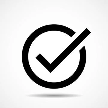 Check mark icon. Flat icon. Symbol. Vector Stock Illustration