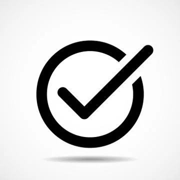 Check mark icon. Flat icon. Symbol. Vector Stock Illustration