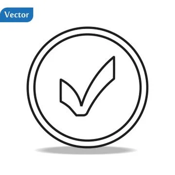 Check mark icon flat icon. Single high quality outline symbol of info for web Stock Illustration