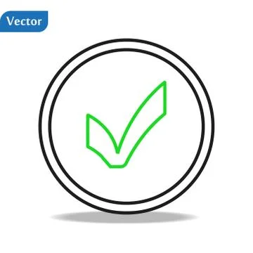 Check mark icon flat icon. Single high quality outline symbol of info for web Stock Illustration