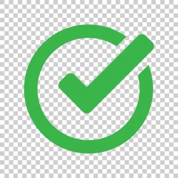 Check mark icon in flat style. Ok, accept vector illustration on isolated bac Stock Illustration