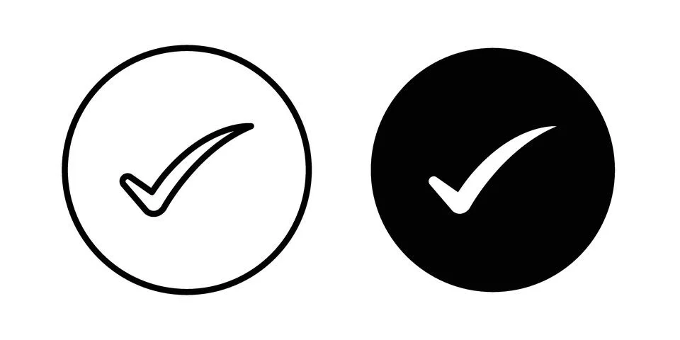 Check mark icon graphic element. web icon set Stock Illustration