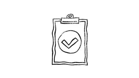 Check mark icon in hand draw style. Moti... | Stock Video | Pond5