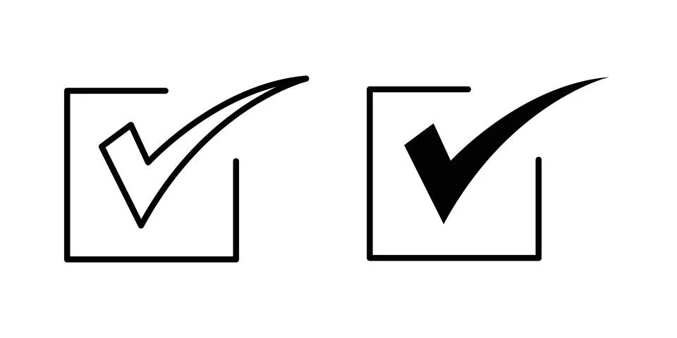 Check mark icon illustration. Pixel perfect vector graphics Stock Illustration