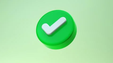 Check Mark Icon Isolated Over Lime Green Background. Stock Illustration