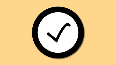 Check Mark Icon on Orange Background icon 스톡 일러스트
