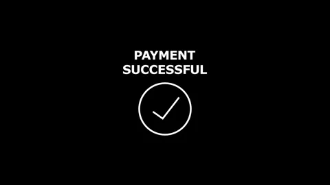 Check mark icon. phone with text payment successful on black screen, sittin.. Stock Footage 293484903