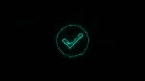 Check mark icon with plexus effect. Connected lines with dots. Lines plexus Stock Footage 169303396