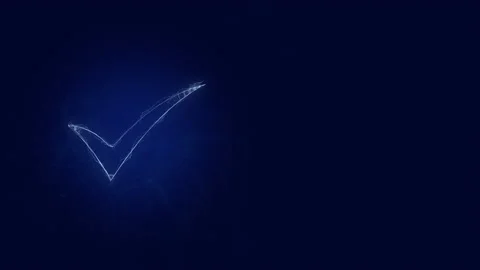 Check mark icon with plexus effect. Connected lines with dots. Lines plexus Stock Footage 169306808