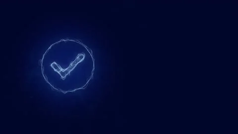 Check mark icon with plexus effect. Connected lines with dots. Lines plexus Stock Footage 169309850