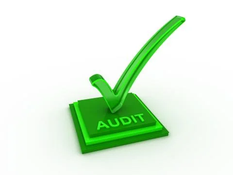 Check  mark icon on rectangles with AUDIT word Stock Illustration
