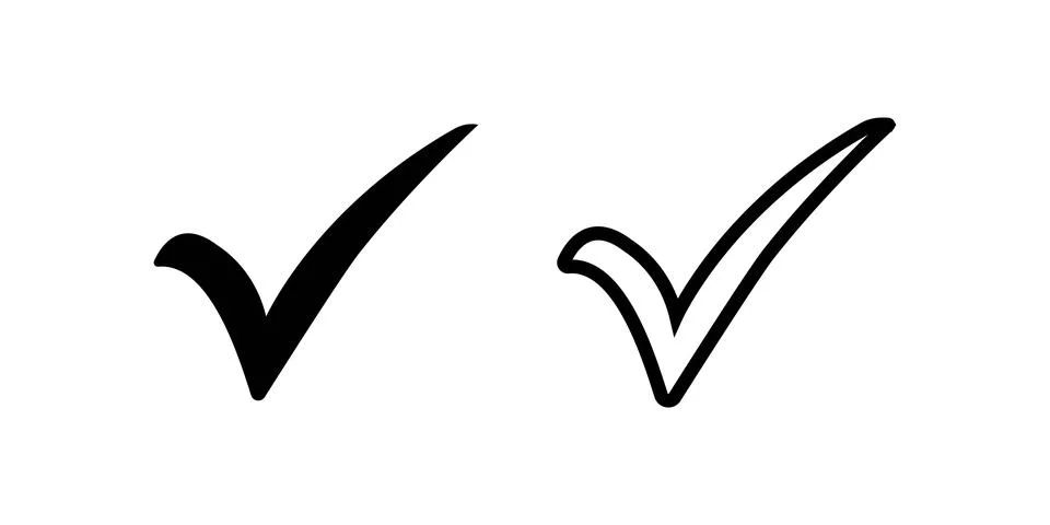 Check mark icon set, Check mark sign vector Stock Illustration