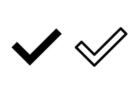 Check mark icon set. Check mark sign. Tick mark symbol vector Stock Illustration