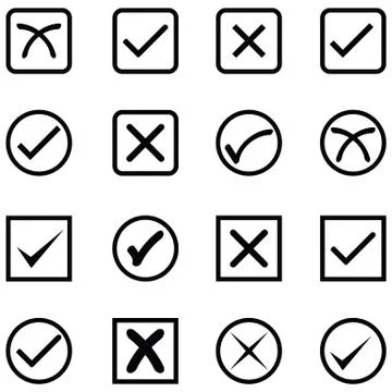 Check mark icon set Illustrazione stock