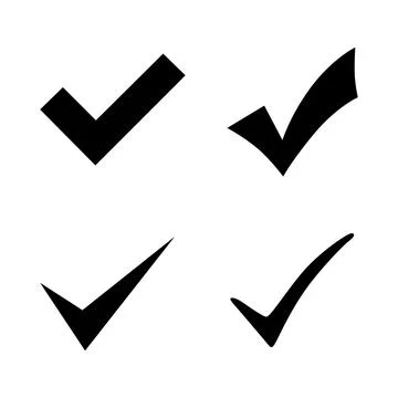 Check mark icon set. Isolated vector sign symbol. Vector Stock Illustration