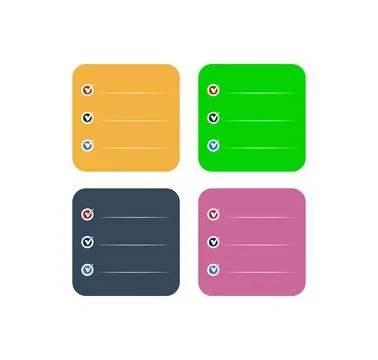 Check mark icon set list vector Stock-Illustration