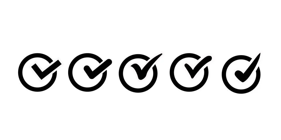 Check mark icon set vector logo template illustration Stock Illustration