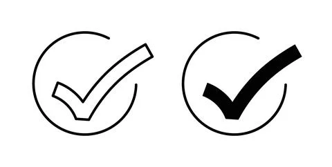 Check mark icon symbol. Flat Vector illustration Stock Illustration