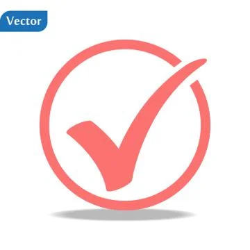 Check mark icon symbols vector. symbol for website Computer and mobile vector Illustrazione stock