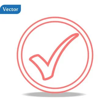 Check mark icon symbols vector. symbol for website Computer and mobile vector Stock Illustration