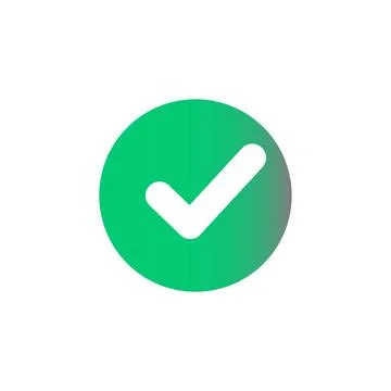 Check mark icon. Tick icon isolated on white background. Green circle with tick Stock Illustration