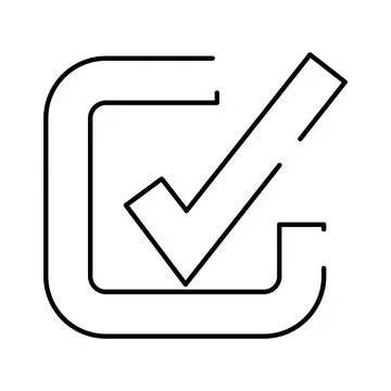 Check mark icon validating choice success completion symbol Stock Illustration