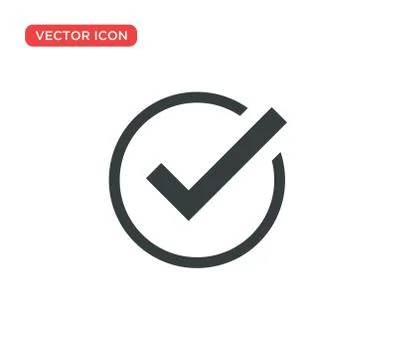 Check Mark Icon Vector Illustration Design Stock Illustration