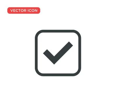 Check Mark Icon Vector Illustration Design Stock Illustration