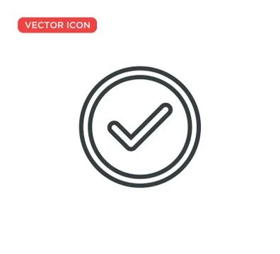 Check Mark Icon Vector Illustration Design Stock Illustration