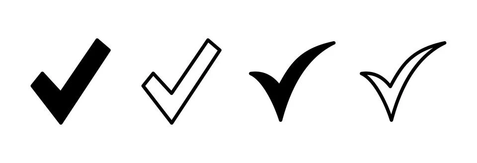 Check mark icon vector illustration. Tick mark sign and symbol Stock Illustration
