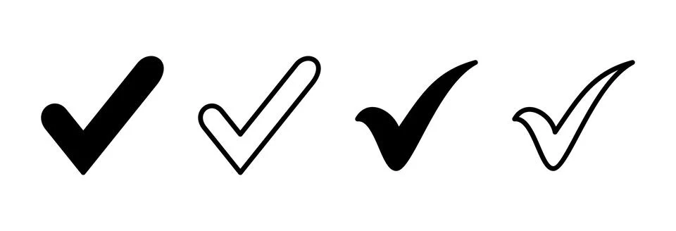 Check mark icon vector illustration. Tick mark sign and symbol Stock Illustration