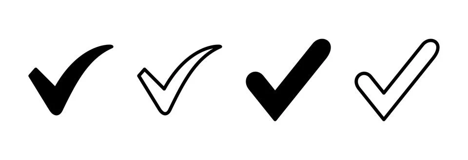 Check mark icon vector illustration. Tick mark sign and symbol Stock Illustration
