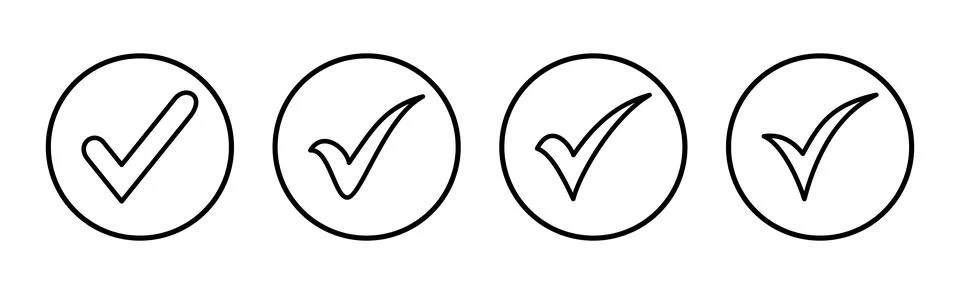 Check mark icon vector illustration. Tick mark sign and symbol Illustrazione stock