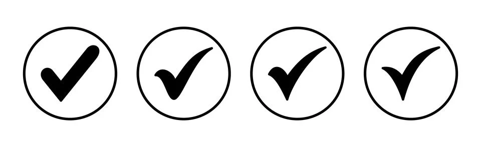 Check mark icon vector illustration. Tick mark sign and symbol イラスト素材
