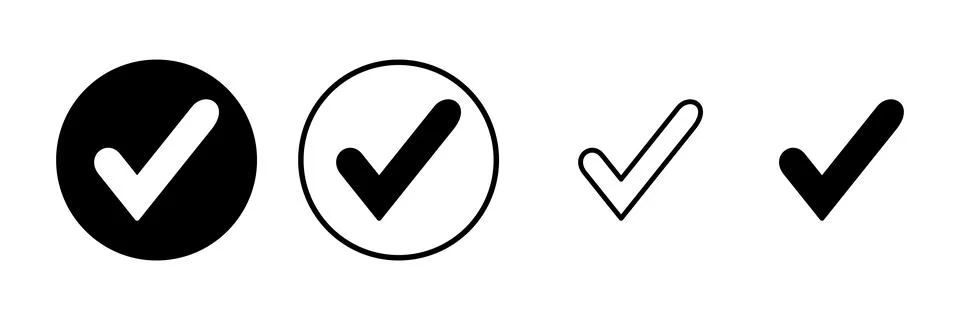 Check mark icon vector illustration. Tick mark sign and symbol Stock Illustration