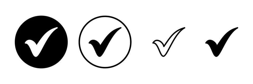 Check mark icon vector illustration. Tick mark sign and symbol Stock Illustration
