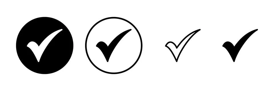 Check mark icon vector illustration. Tick mark sign and symbol Stock Illustration