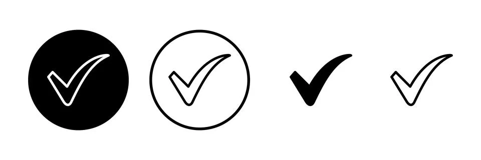 Check mark icon vector illustration. Tick mark sign and symbol Stock Illustration
