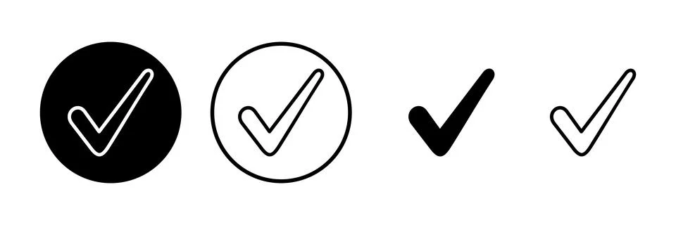 Check mark icon vector illustration. Tick mark sign and symbol イラスト素材